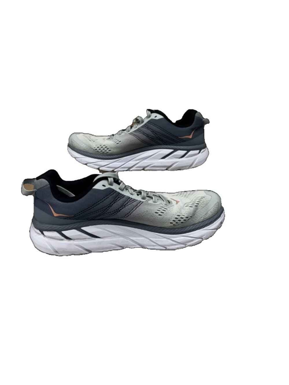Women's Hoka One One Clifton 6 Green/Gray Running Shoes Sz 7. Athletic Gym